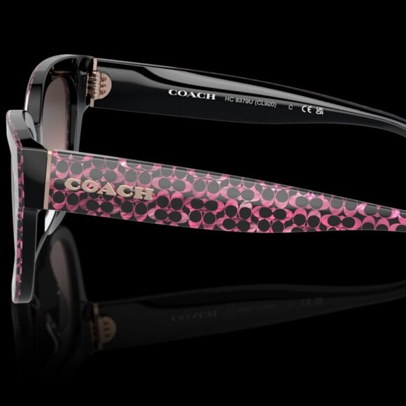 Coach HC8379U Sunglasses – Ruby Pearl Signature C Frame Grey Rose Gradient Lens - Picture 2 of 4